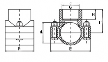 Preview: PP 125 x 1" Anbohrschelle ohne Verstärkung IG